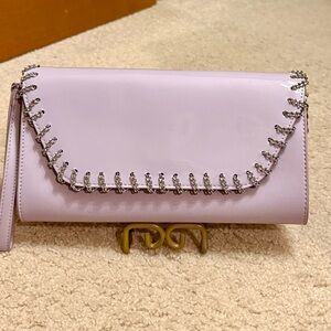 White House Black Market Lavender Clutch with Chain Accent - NWOT